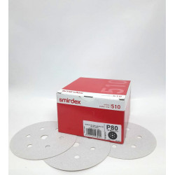 WHITE DRY SANDING VELCRO DISC P80 150MM