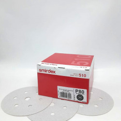 WHITE DRY SANDING VELCRO DISC P80 150MM