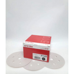 WHITE DRY SANDING VELCRO DISC P120 150MM
