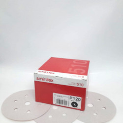 WHITE DRY SANDING VELCRO DISC P120 150MM