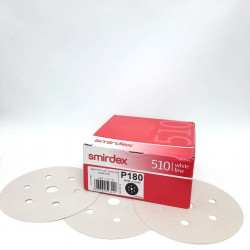 WHITE DRY SANDING VELCRO DISC P180 150MM