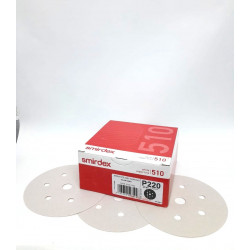 WHITE DRY SANDING VELCRO DISC P220 150MM