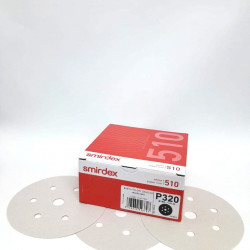 WHITE DRY SANDING VELCRO DISC P320 150MM