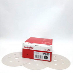 WHITE DRY SANDING VELCRO DISC P400 150MM