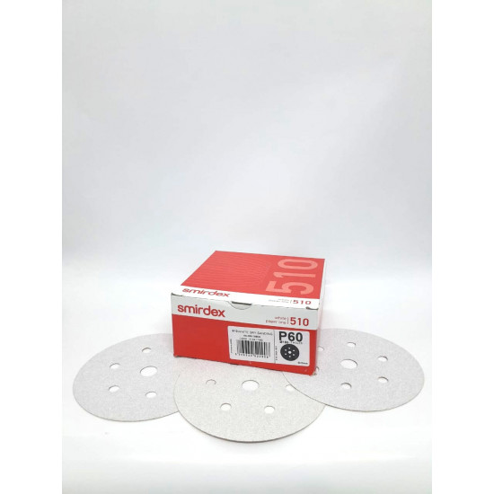 WHITE DRY SANDING VELCRO DISC P60 150MM
